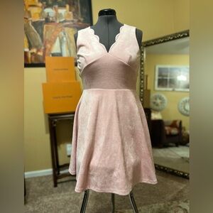 NWT - AQUA FAUX SUEDE SCALLOP DRESS